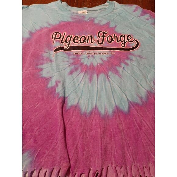 XL Luxe Apparel Short Sleeve Cotton Fringe Pigeon Forge Smoky Mtn Tee T-Shirt - Picture 2 of 5